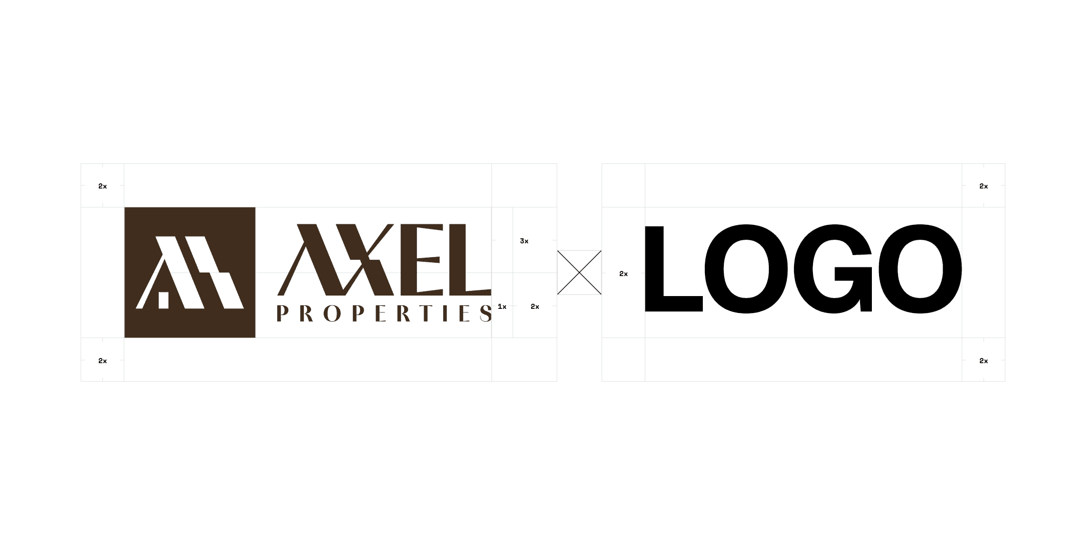 Co-branding sheet: the lockup and a partner’s logo separated by a 2x gap.