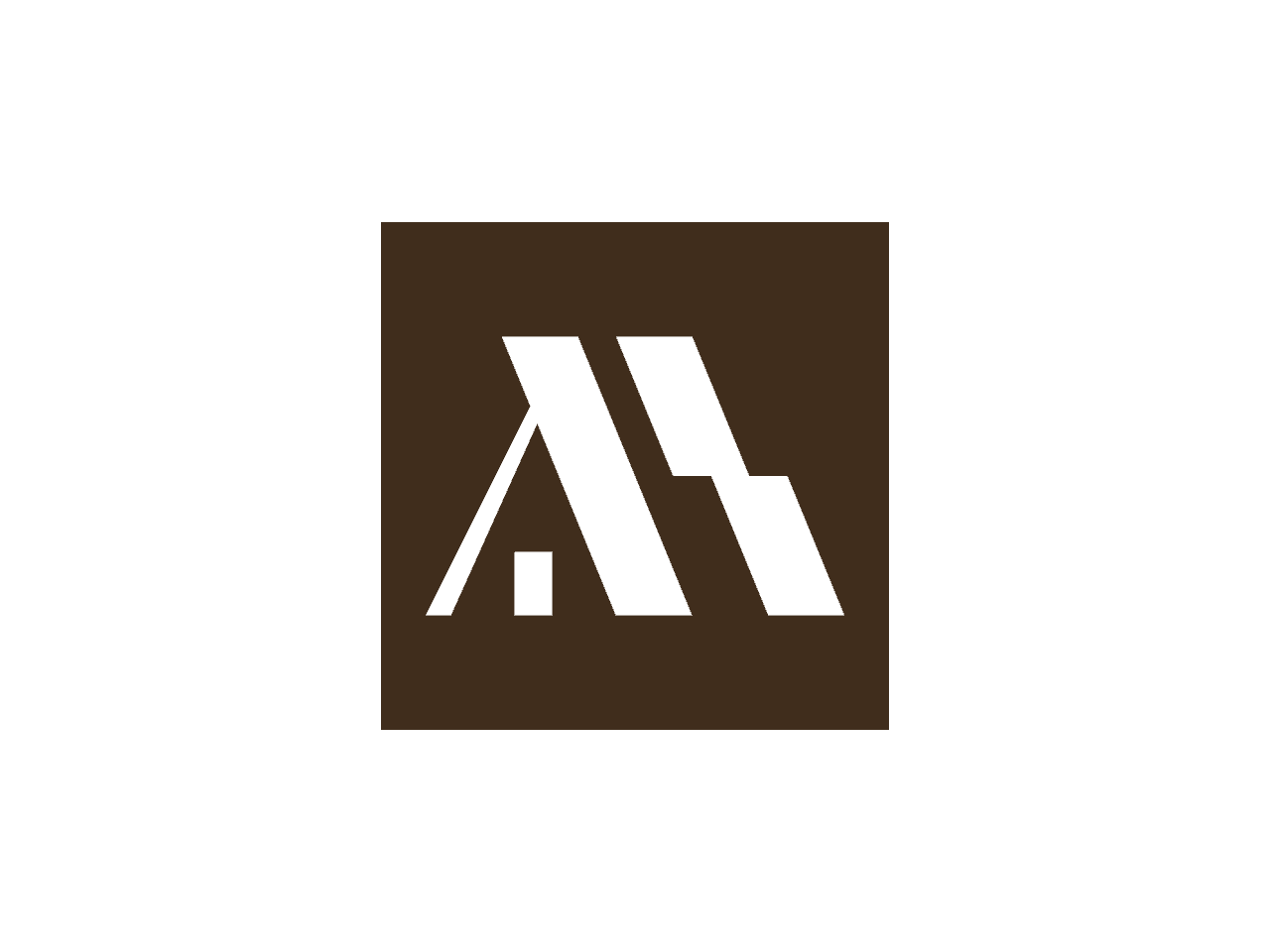 The Axel Properties symbol: a brown square with two diagonal beams and a small pillar cut out of it.