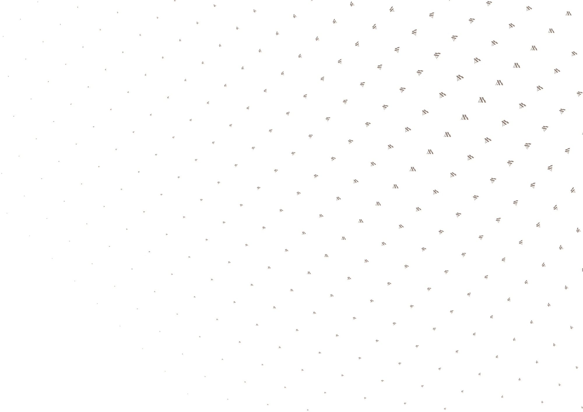 Pattern: the symbol scattered on cream, fading in density across the sheet.