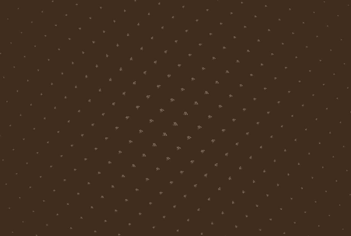 Pattern: the symbol scattered on brown, dense to sparse.