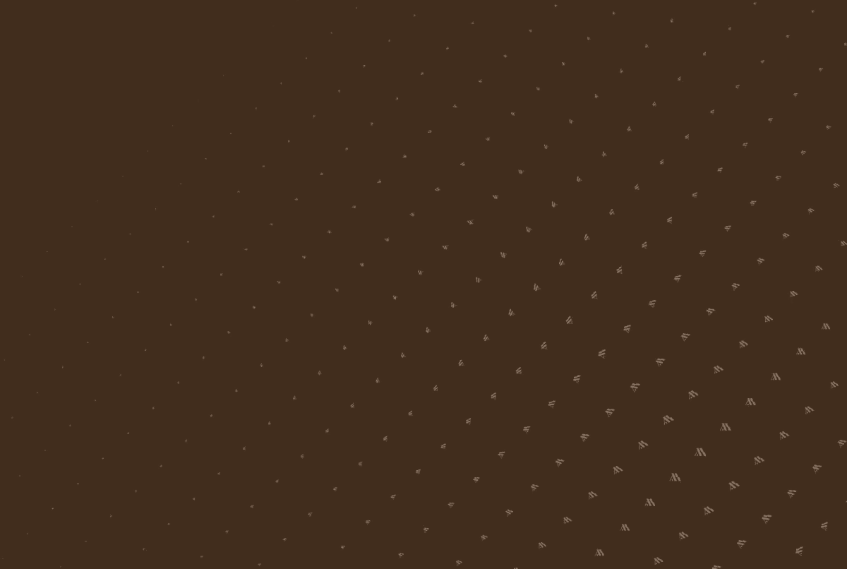 Pattern: the symbol scattered on brown, thinning towards one corner.