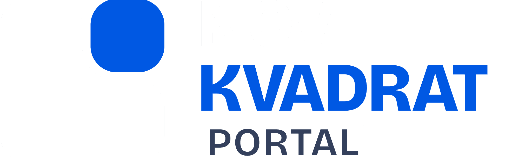 The portal logo reversed, on near-black.